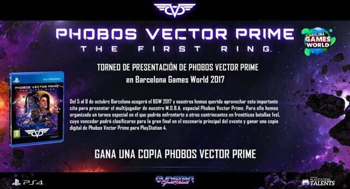 Empieza la campaña de Phobos Vector Prime y se anuncia un torneo para la Bcn Games World