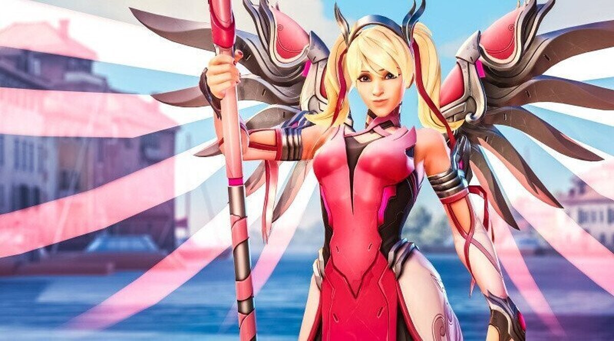 Overwatch: la lucha contra el cáncer de mama con las donaciones de Mercy rosa