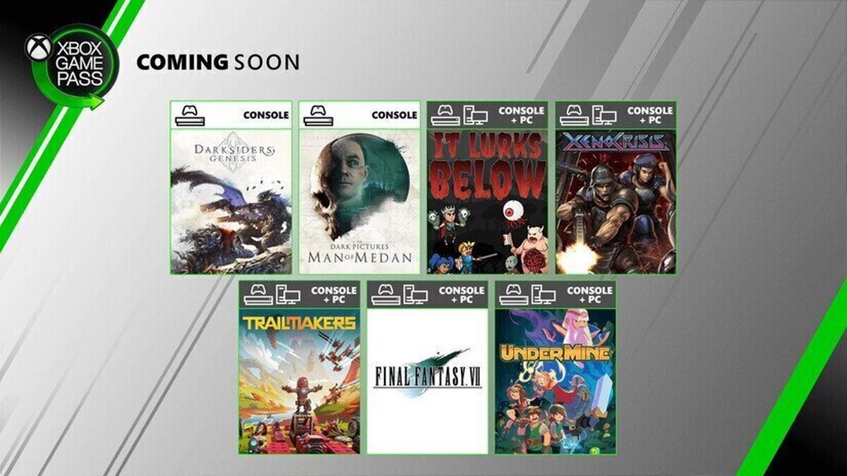 Próximamente en Xbox Game Pass: Final Fantasy VII HD, Darksiders: Genesis, The Dark Pictures: Man of Medan y más