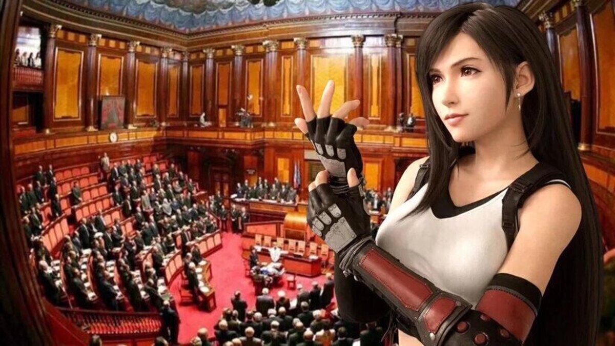 Interrumpen una reunión del Senado italiano con un video hentai de Final Fantasy