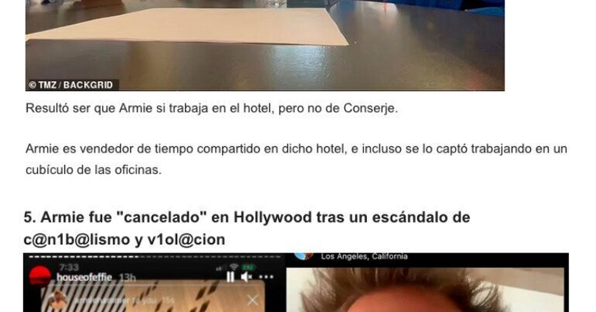 GALERÍA 8 hechos para entender qué pasó con Armie Hammer, el actor de