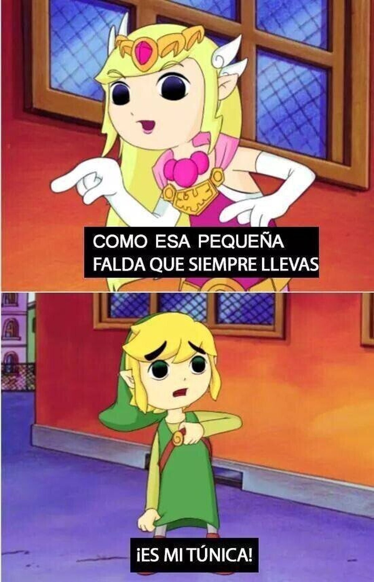 Zelda siempre molestando a Link, aunque muy en el fondo lo ama 