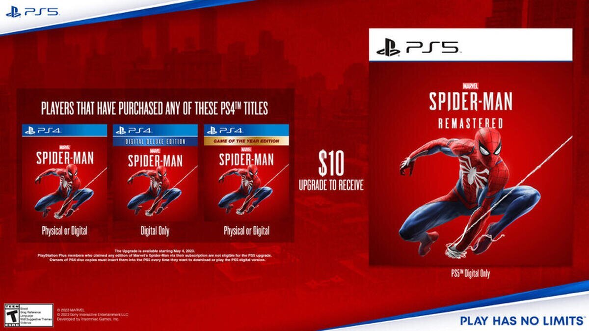 Marvel's Spider-Man Remasterizado para PS5 ya está disponible para compra independiente en PlayStation Store
