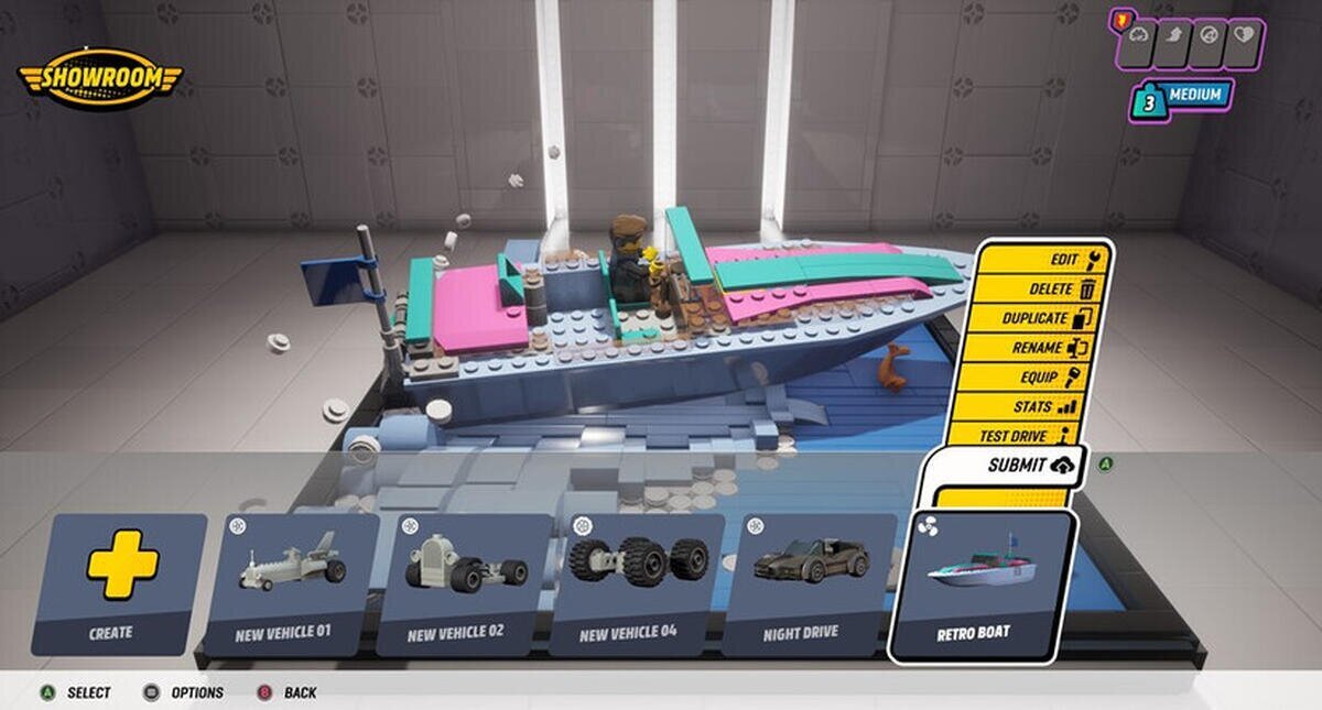 LEGO 2K Drive añade la posibilidad de compartir la creación de vehículos con el Creators Hub