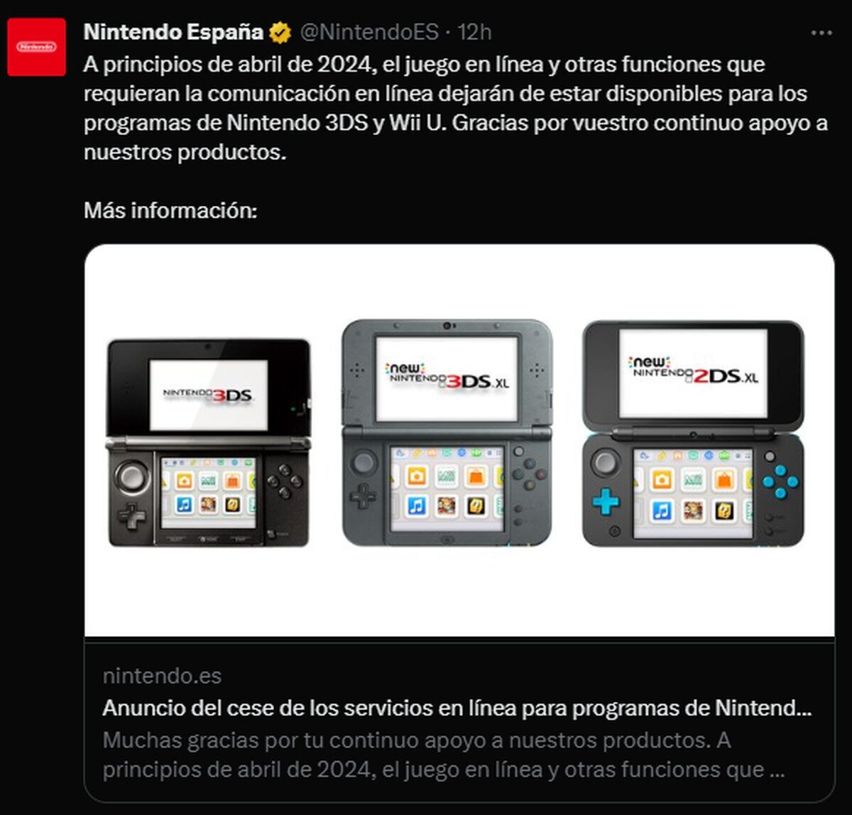 Nintendo acaba de anunciar que a inicios de Abril en 2024, varias funciones online