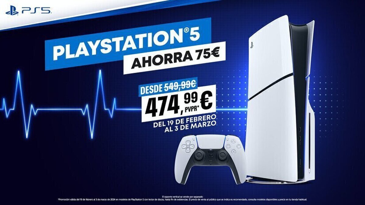 PlayStation 5 tendrá un descuento de 75€  del 19 de febrero al 3 de marzo