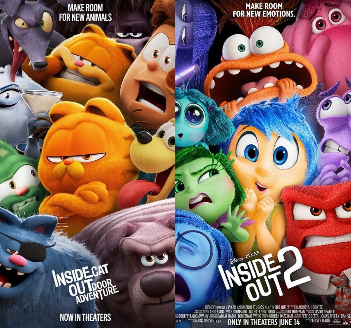 NO es plagio, es marketing conjunto. Los posters de Garfield e Inside Out 2