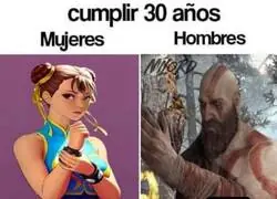 Diferencias entre hombres y mujeres al cumplir los 30