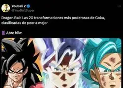 Dragon Ball: Las 20 transformaciones más poderosas de Goku, clasificadas de peor a mejor