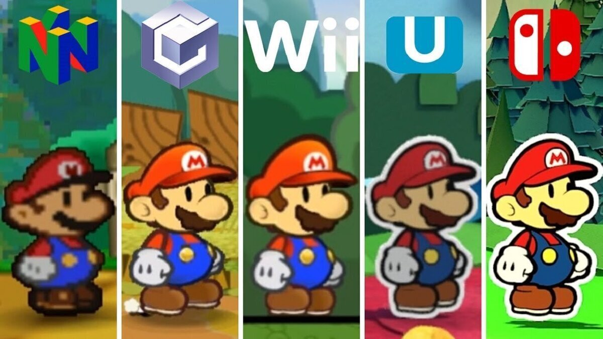 Evolución gráfica de Paper Mario