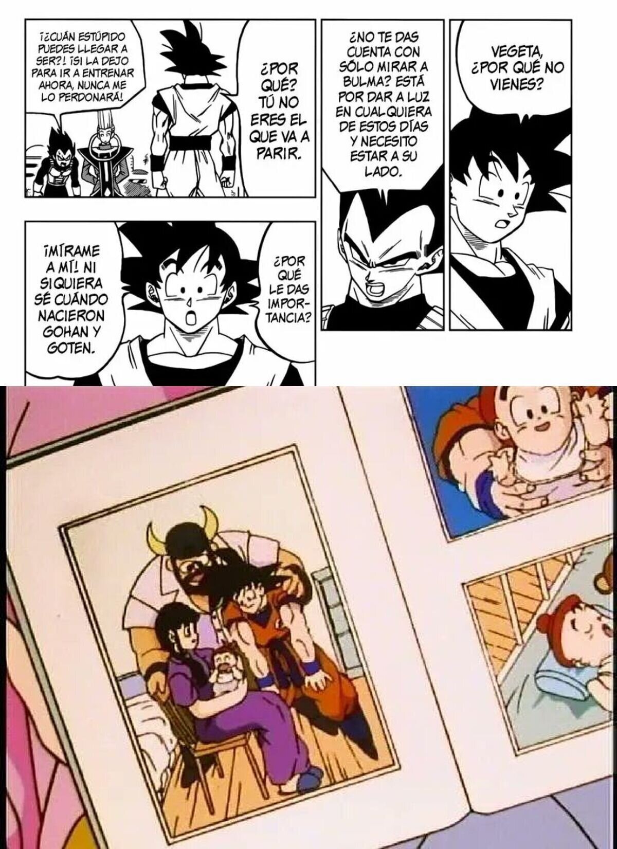 Goku en el manga de DBS VS Goku en un relleno de Toei animation