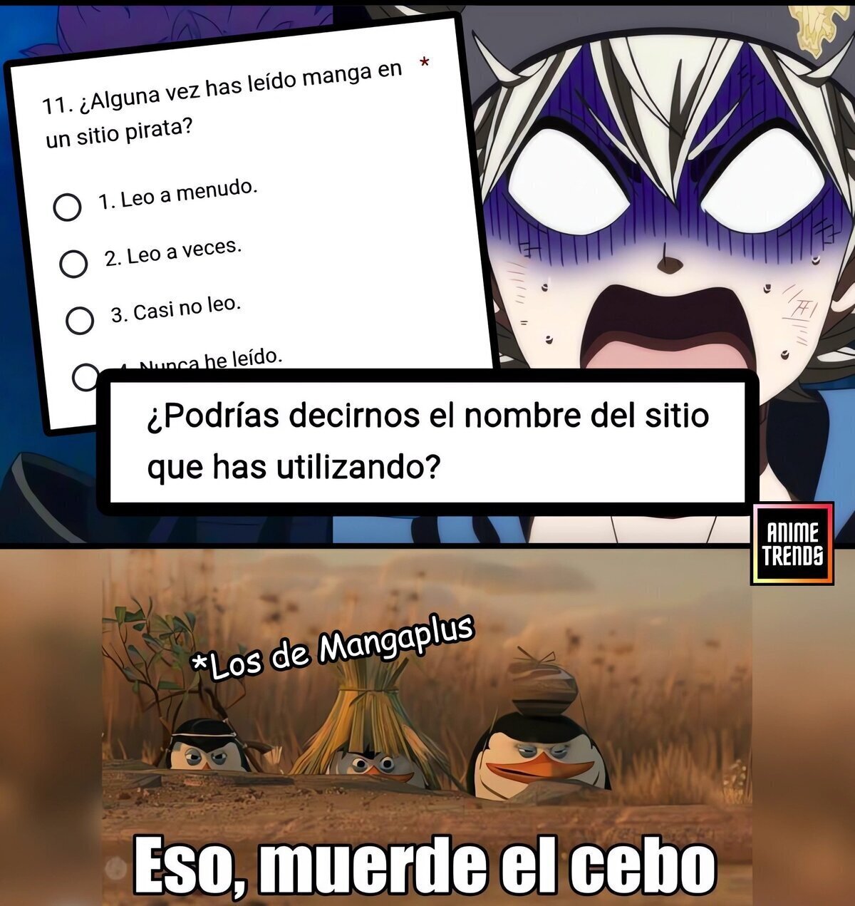 La encuesta de Mangaplus que parece ser un cebo para cazar piratas