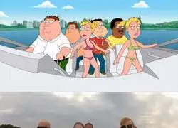 Family Guy recreando uno de los momentos más icónicos de la humanidad