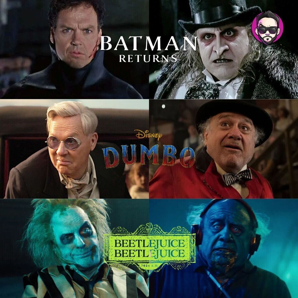 Michael Keaton y Dany De Vito siempre que Tim Burton está cerca