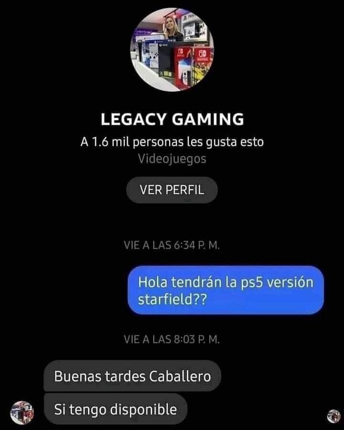 Esta debe ser nueva en el local