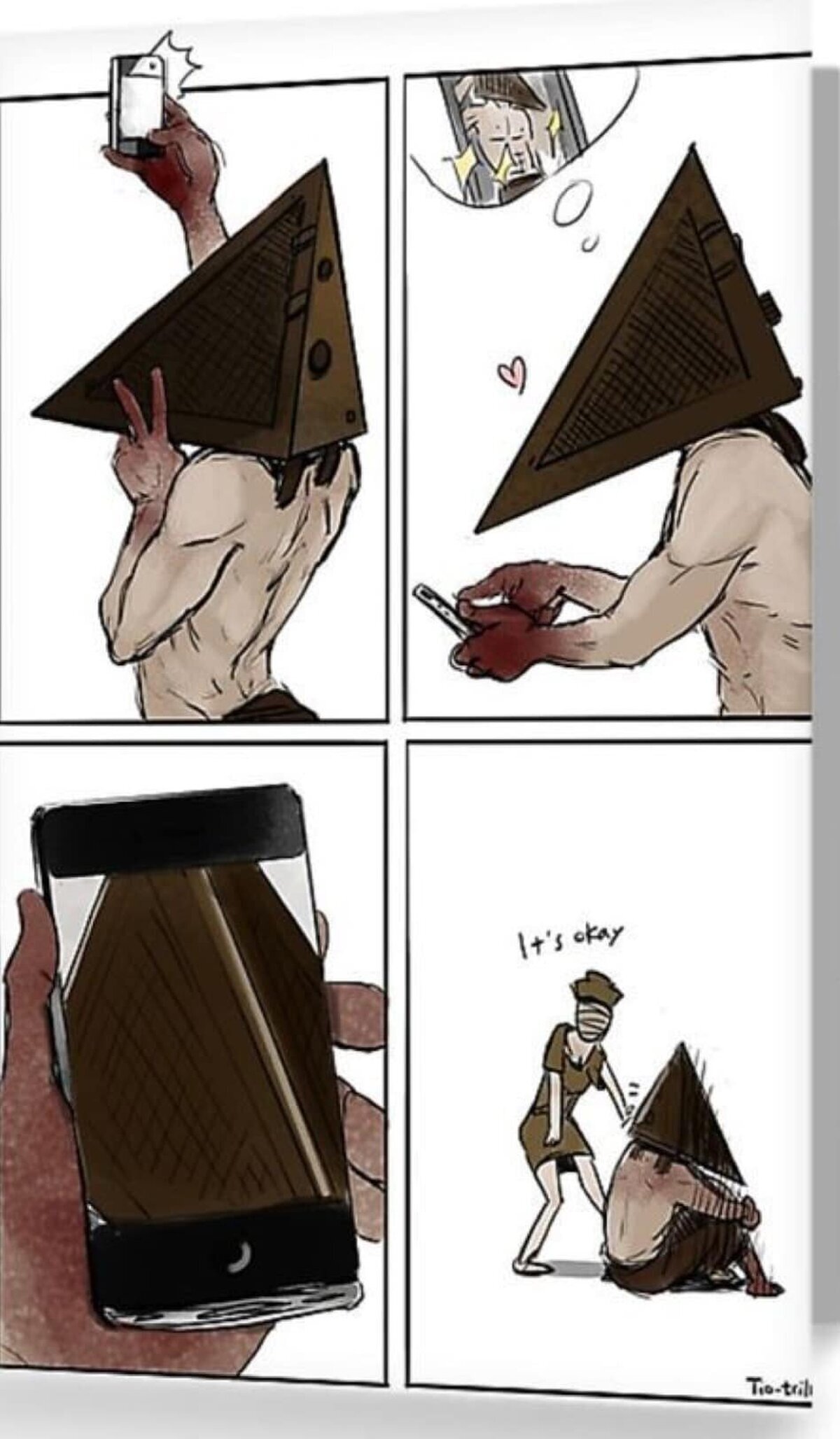 Los problemas de Pyramid head para las selfies