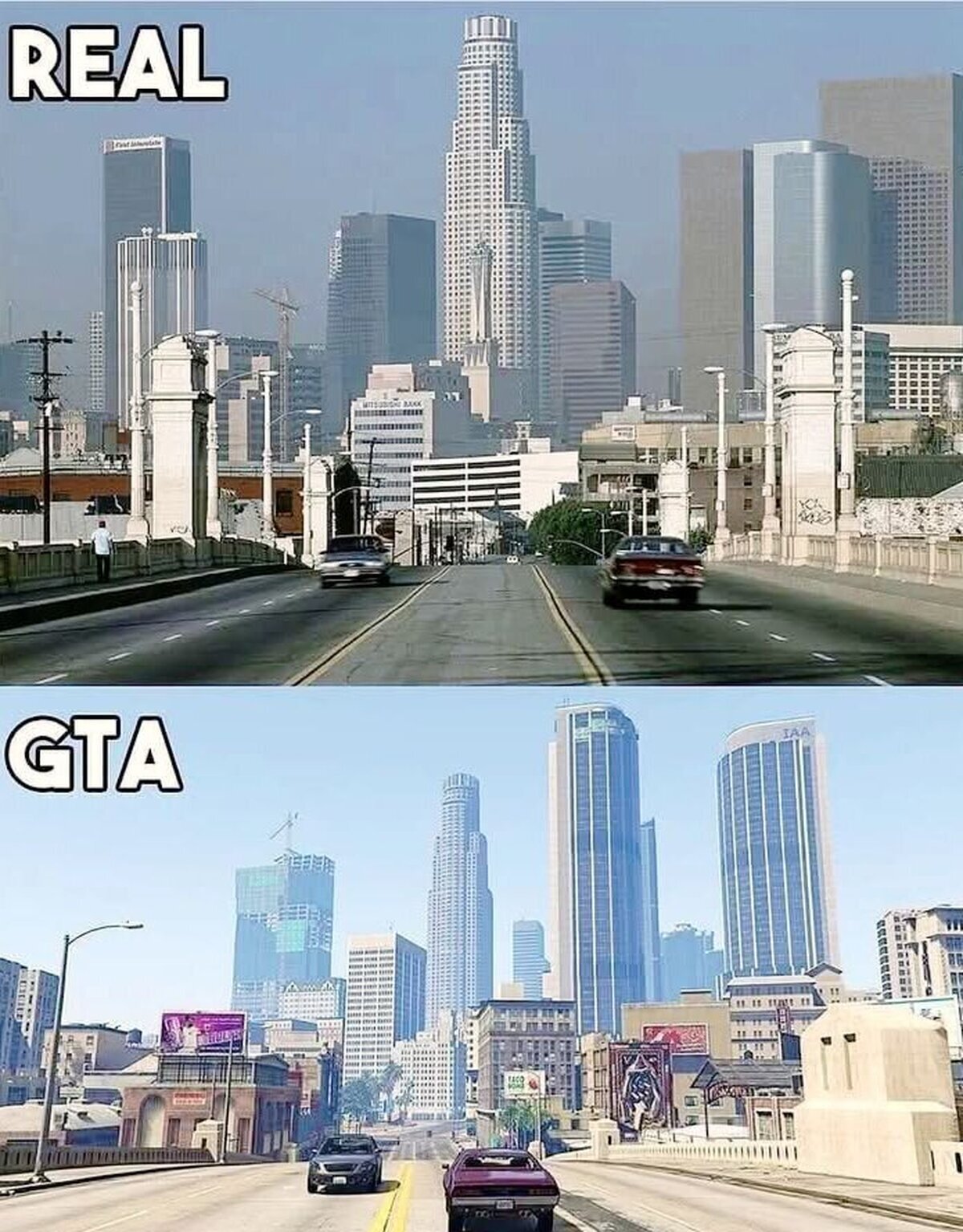 Famosa vía en Los Angeles y Los Santos