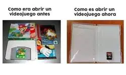 Abrir un juego antes y ahora