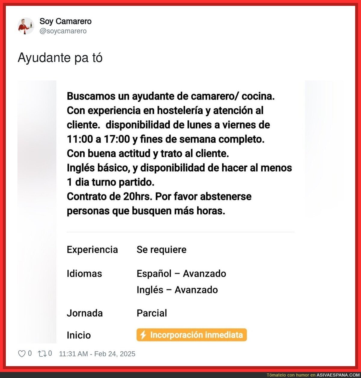 Buscando un esclavo que sepa hacer de todo para cobrar menos que todos