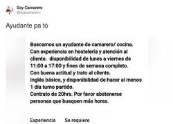 Buscando un esclavo que sepa hacer de todo para cobrar menos que todos