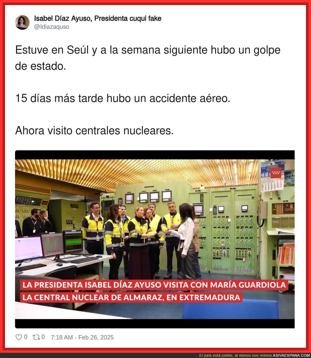 Cuidado con las visitas de Isabel Díaz Ayuso