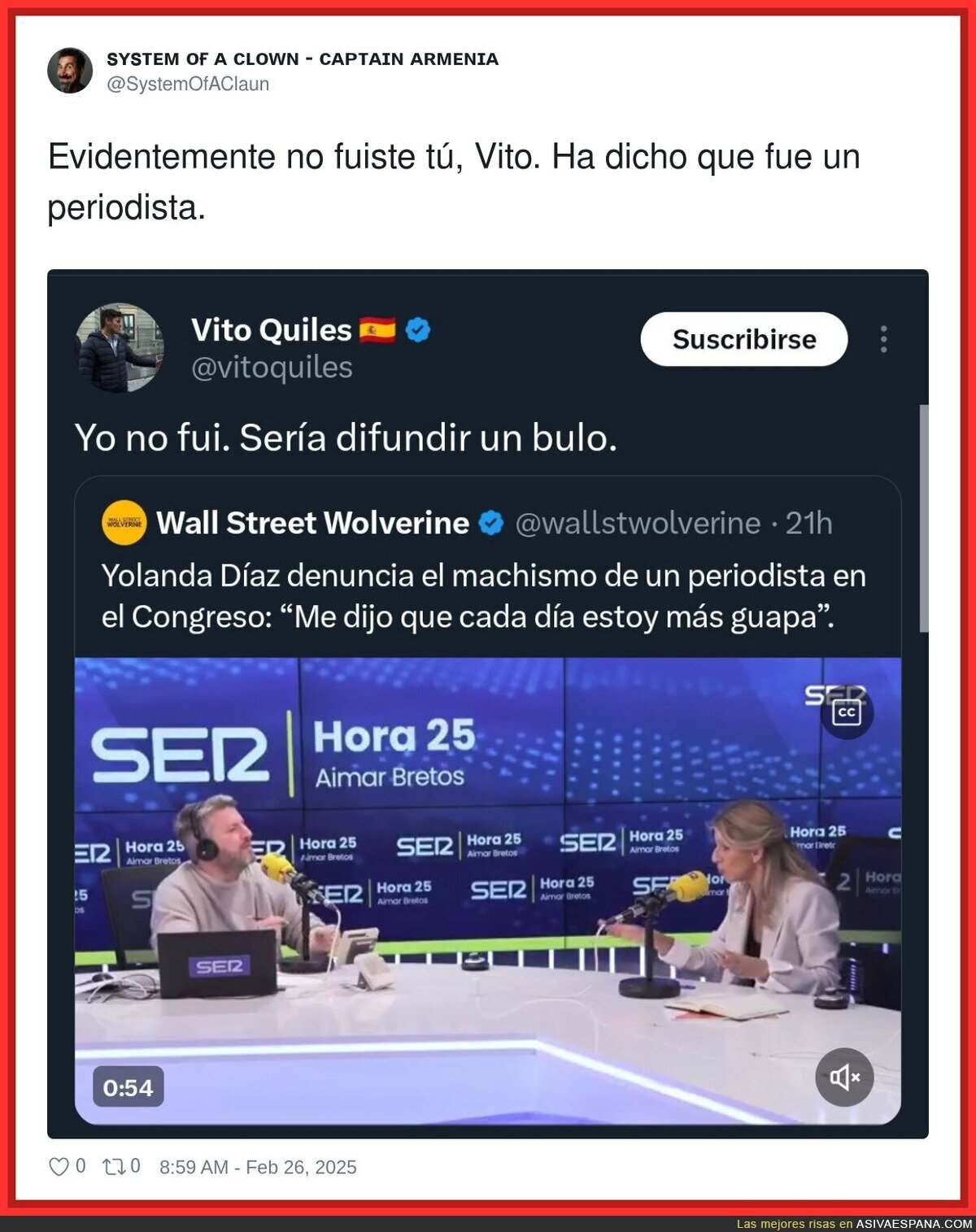 Vito Quiles se siente aludido cuando hablan de periodistas
