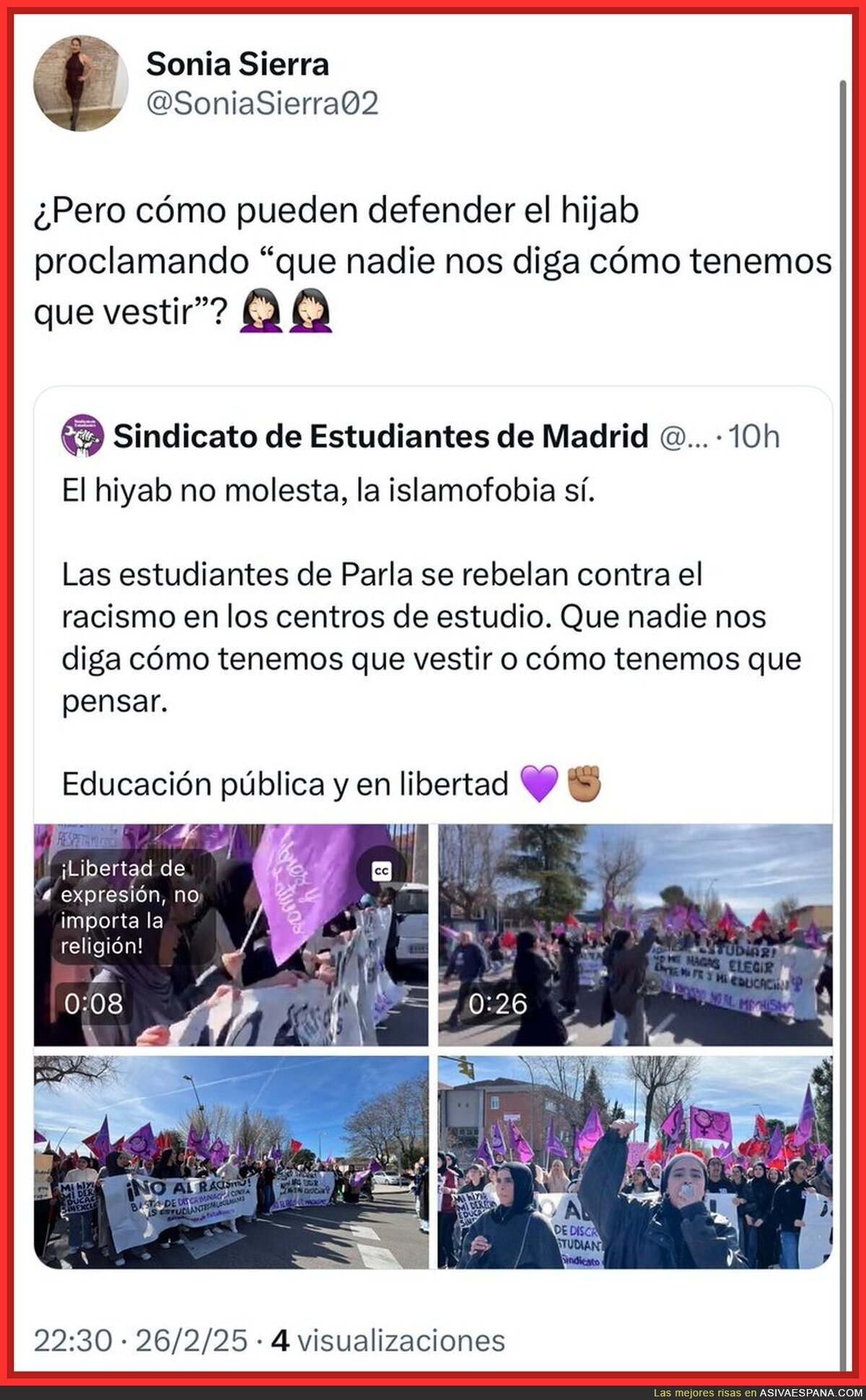 El mensaje es curioso cuanto menos