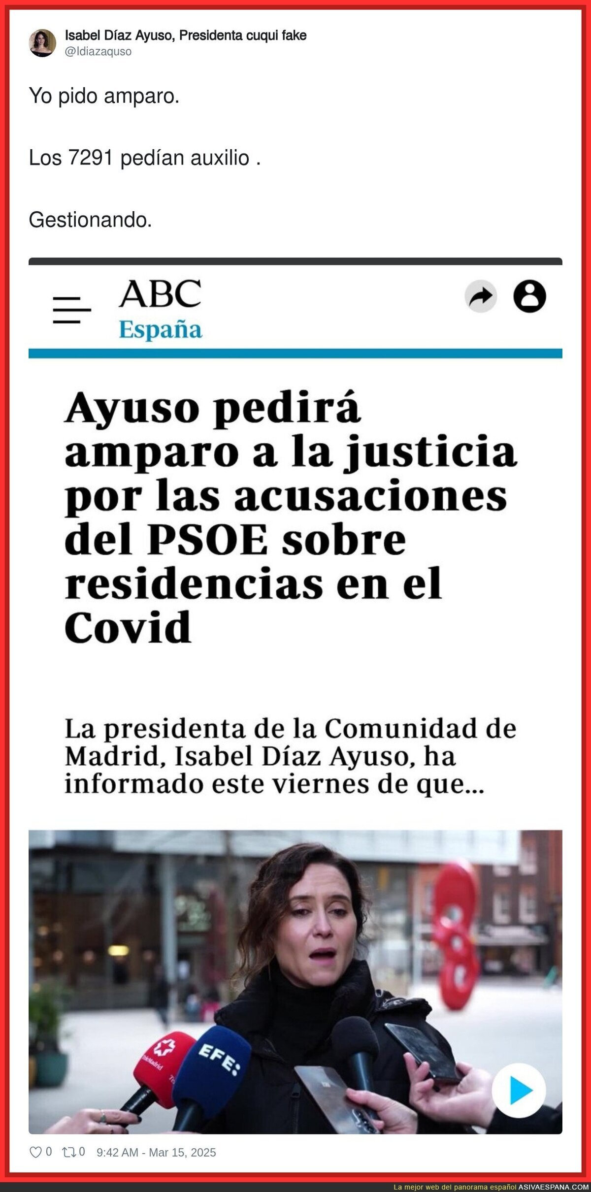 Ayuso sigue erre con erre con sus mentiras