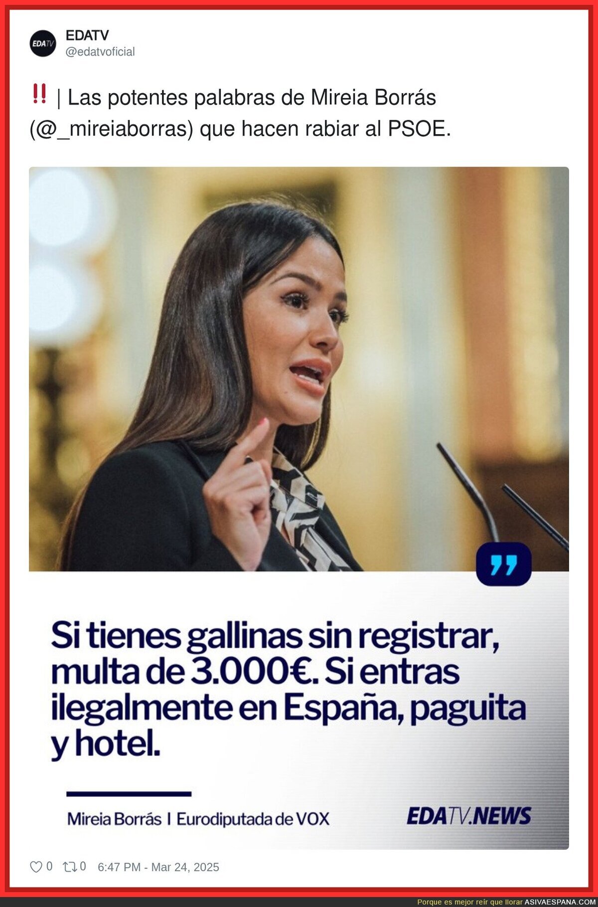 Las polémicas palabras de Mireia Borrás que no gustan al PSOE