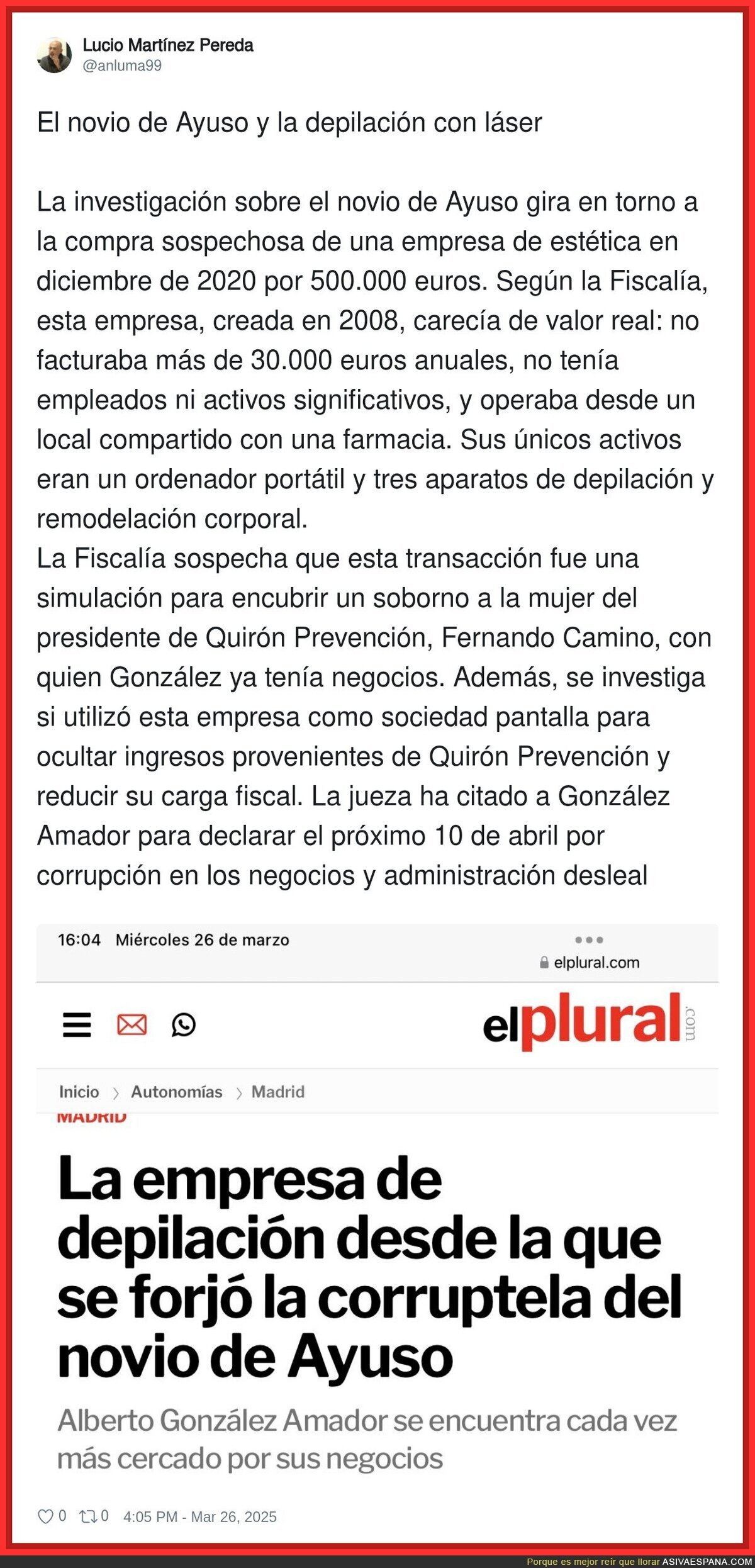 El novio de Ayuso no es trigo limpio