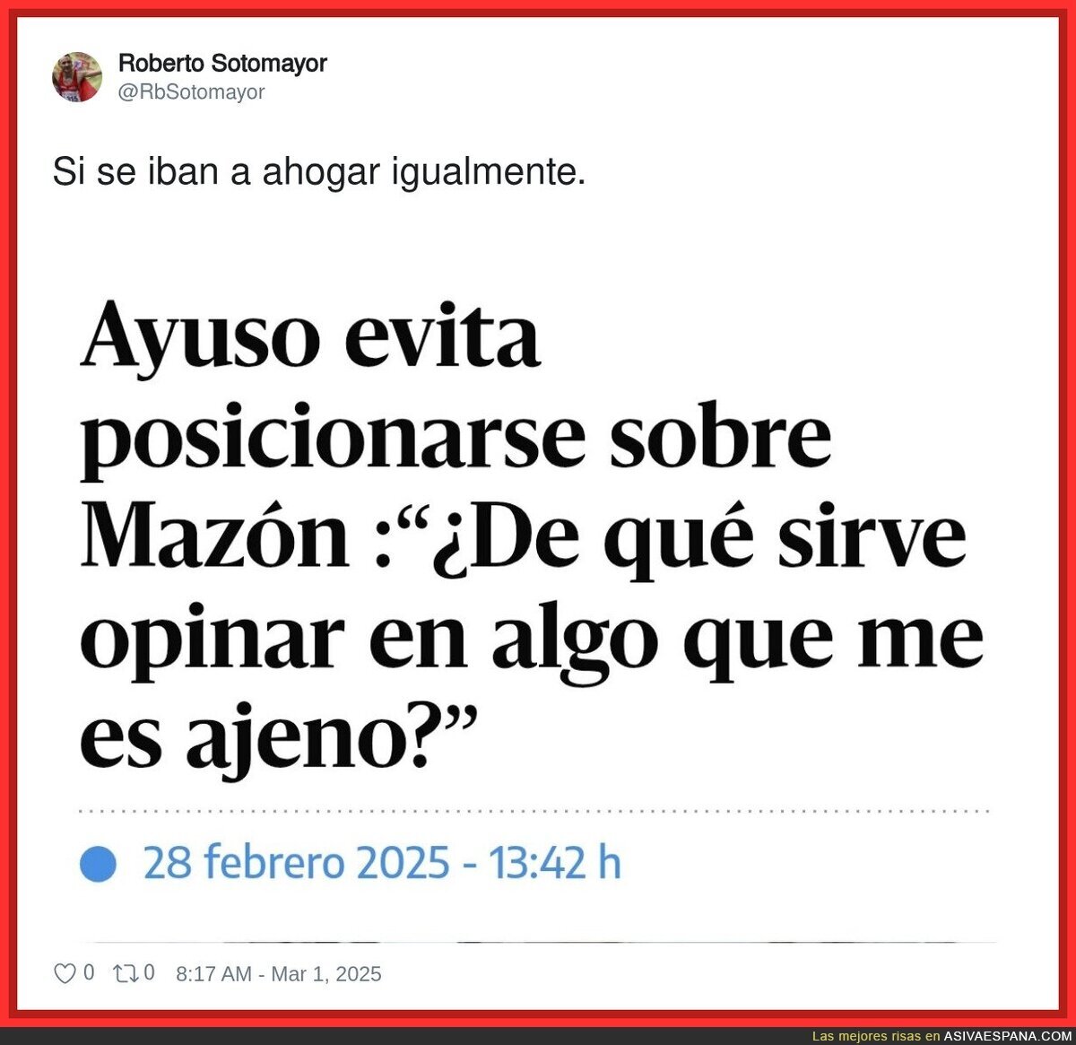 Ayuso y su opinión sobre Maz´