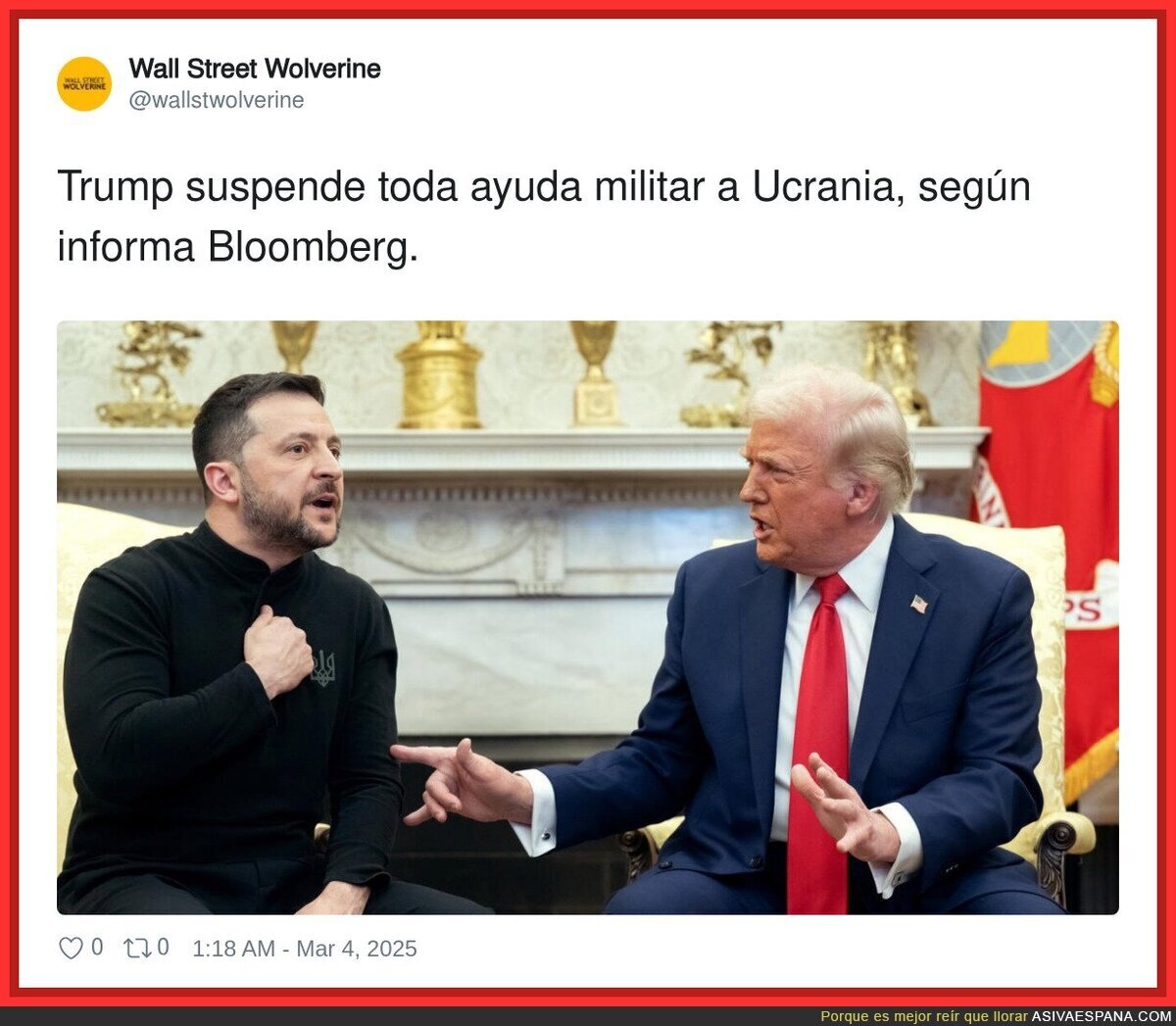 Ucrania lo tiene negro con la EEUU de Trump