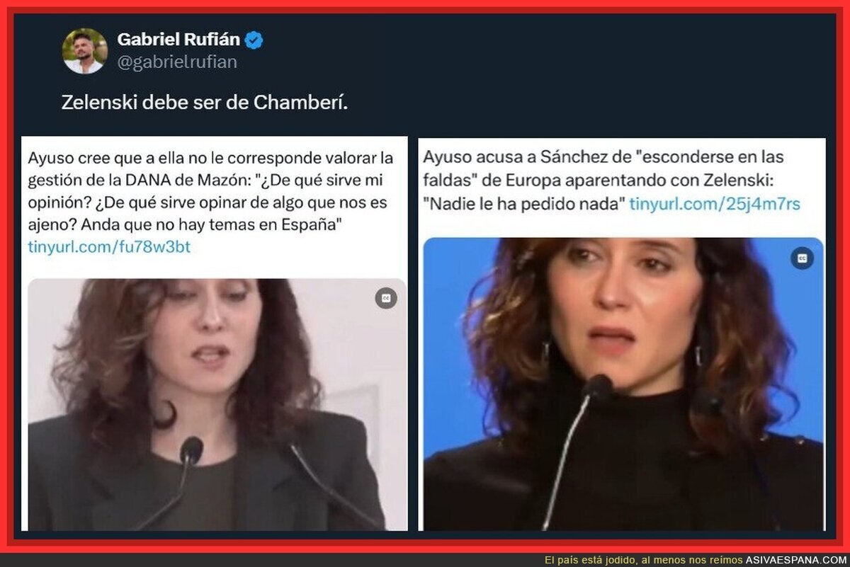 Ayuso: Mazón me es ajeno, pero Zelenski no