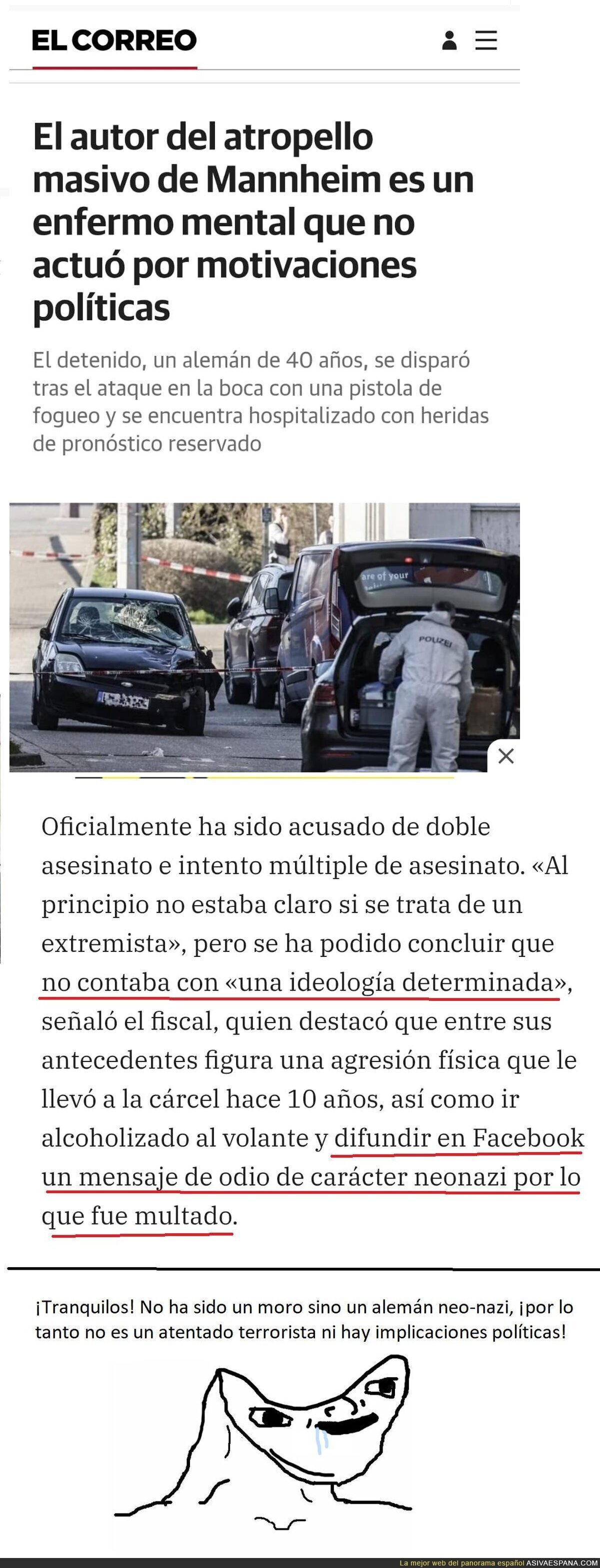 Policía, medios y fiscales riéndose de nosotros. (Al menos El Correo lo menciona, los demás ni eso)