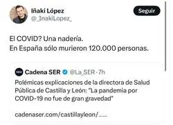 I&ntilde;aki L&oacute;pez (LaSexta) ahora da lecciones sobre el COVID cuando fue el primero en minimizarlo en su d&iacute;a