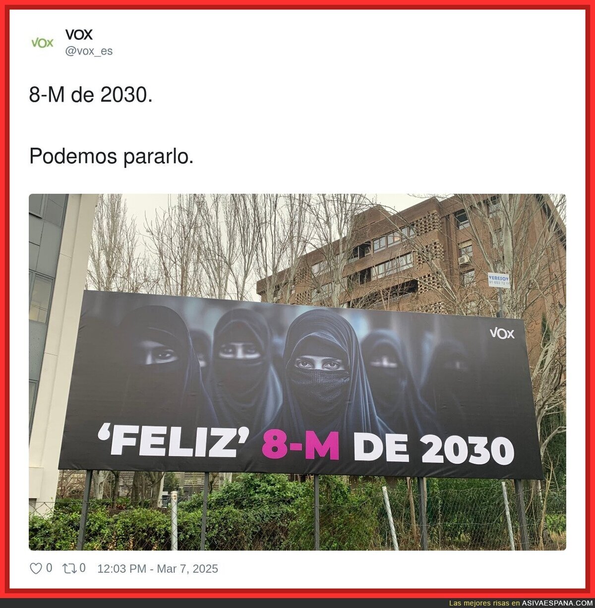 El mensaje de VOX para el 8-M