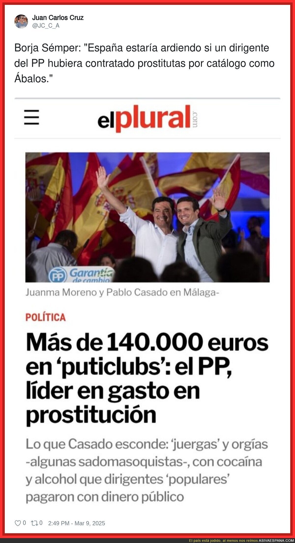 Borja Sémper no está para criticar al PSOE por según qué cosas