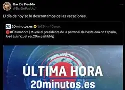 Nos deja el presidente de la patronal de hosteler&iacute;a