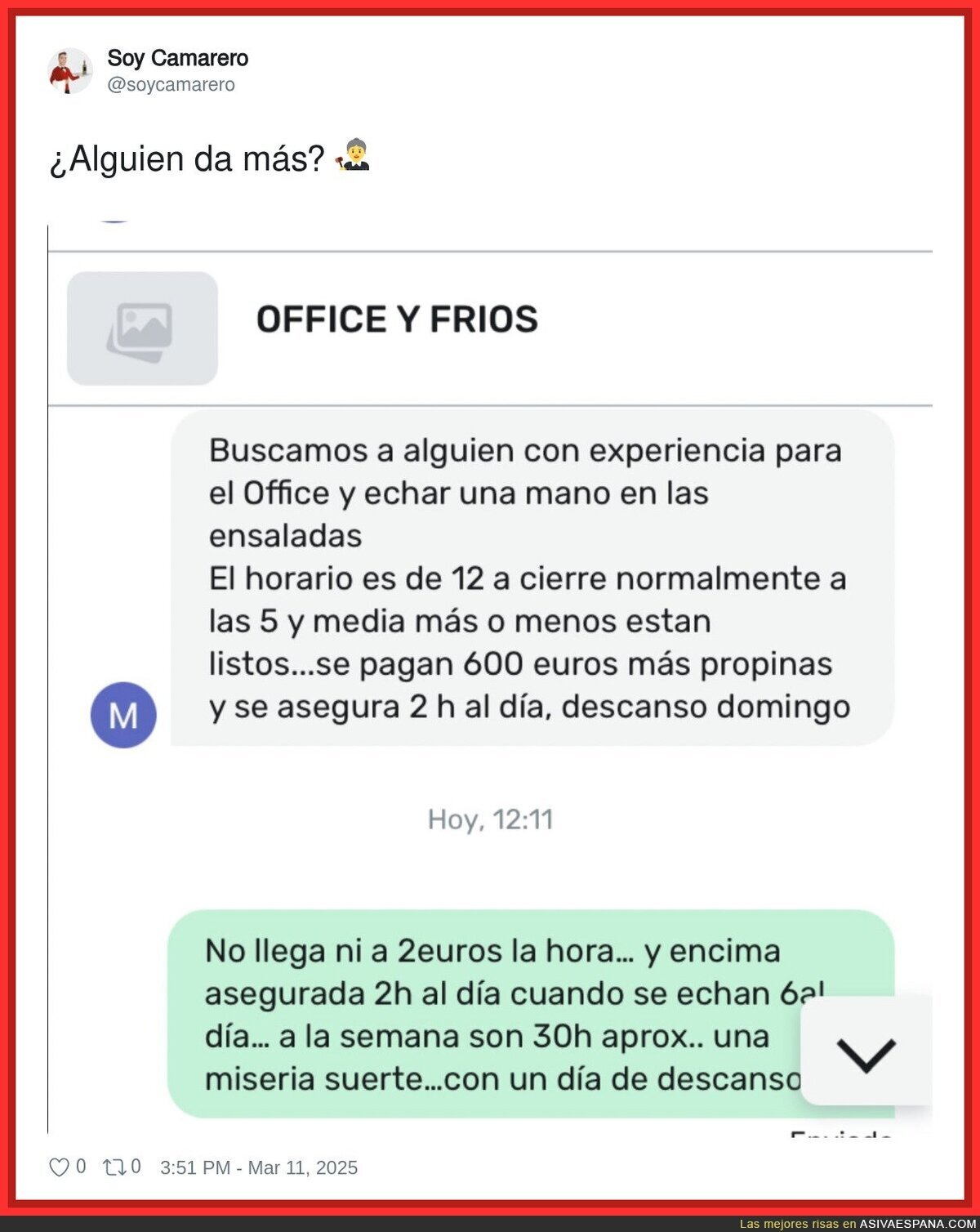 Un espectáculo de oferta que todos estarían interesados