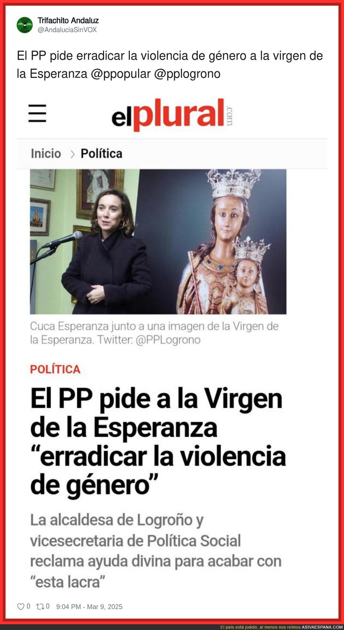 Todo en manos de la virgen de la Esperanza