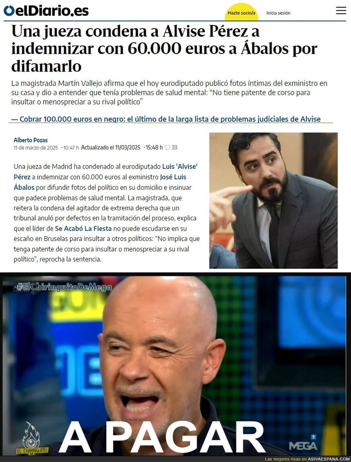Alvise tiene que pagar a Ábalos