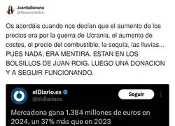 Juan Roig se hace de oro con Mercadona subiendo precios