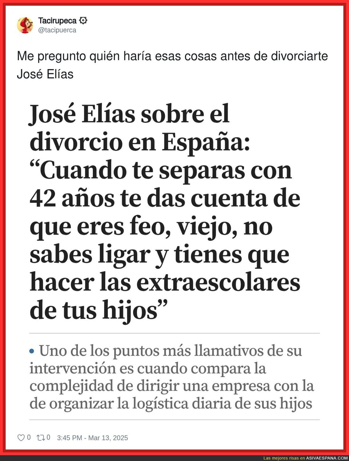 José Elías y su nuevo papel como padre