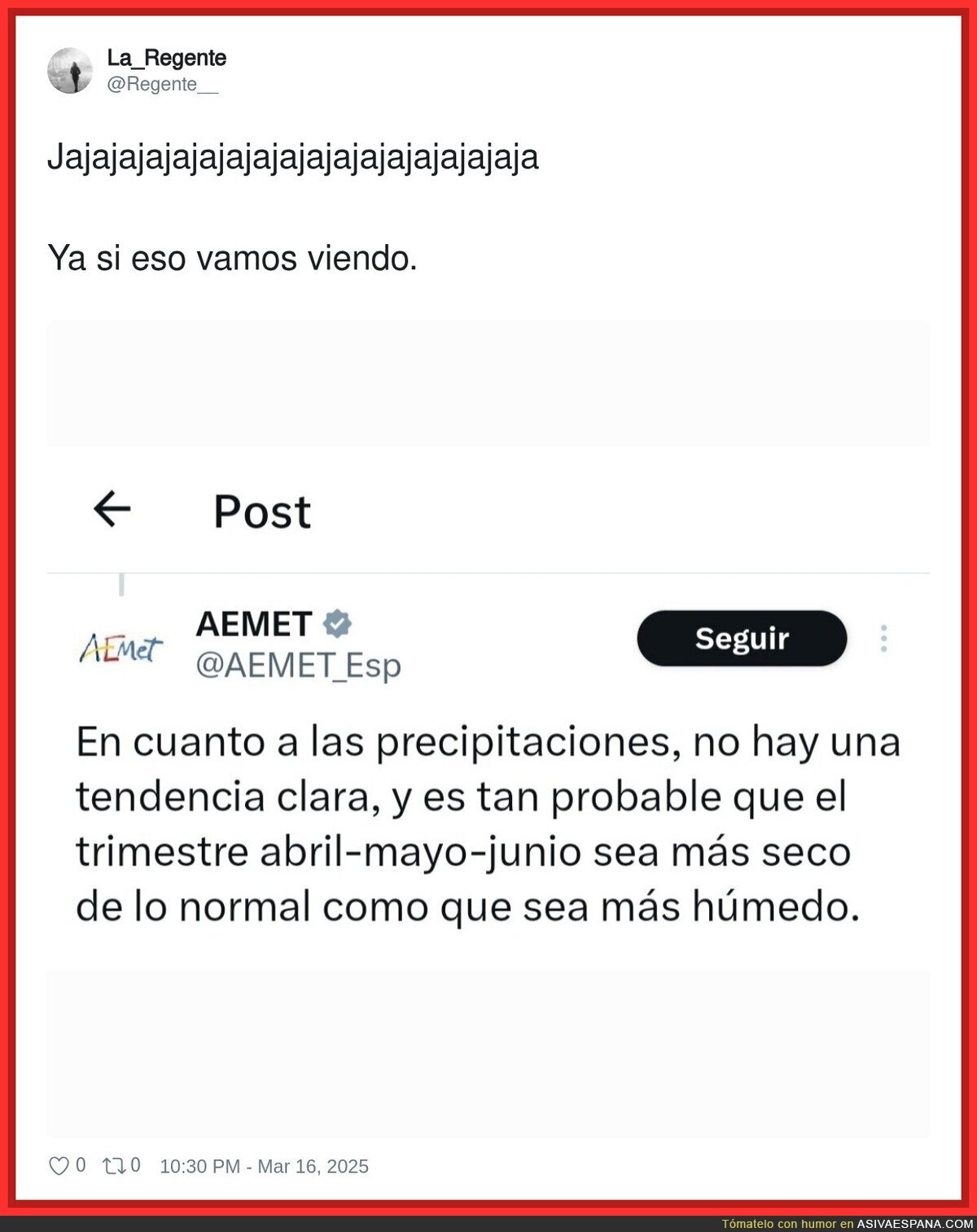 ¿Dónde está ese tiempo seco del que me hablas AEMET?