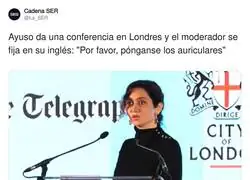 Ayuso y sus problemas con el ingl&eacute;s