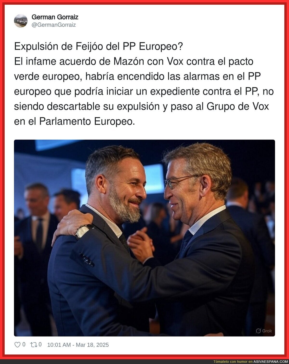 Lo de Feijóo debe costarle caro en Europa