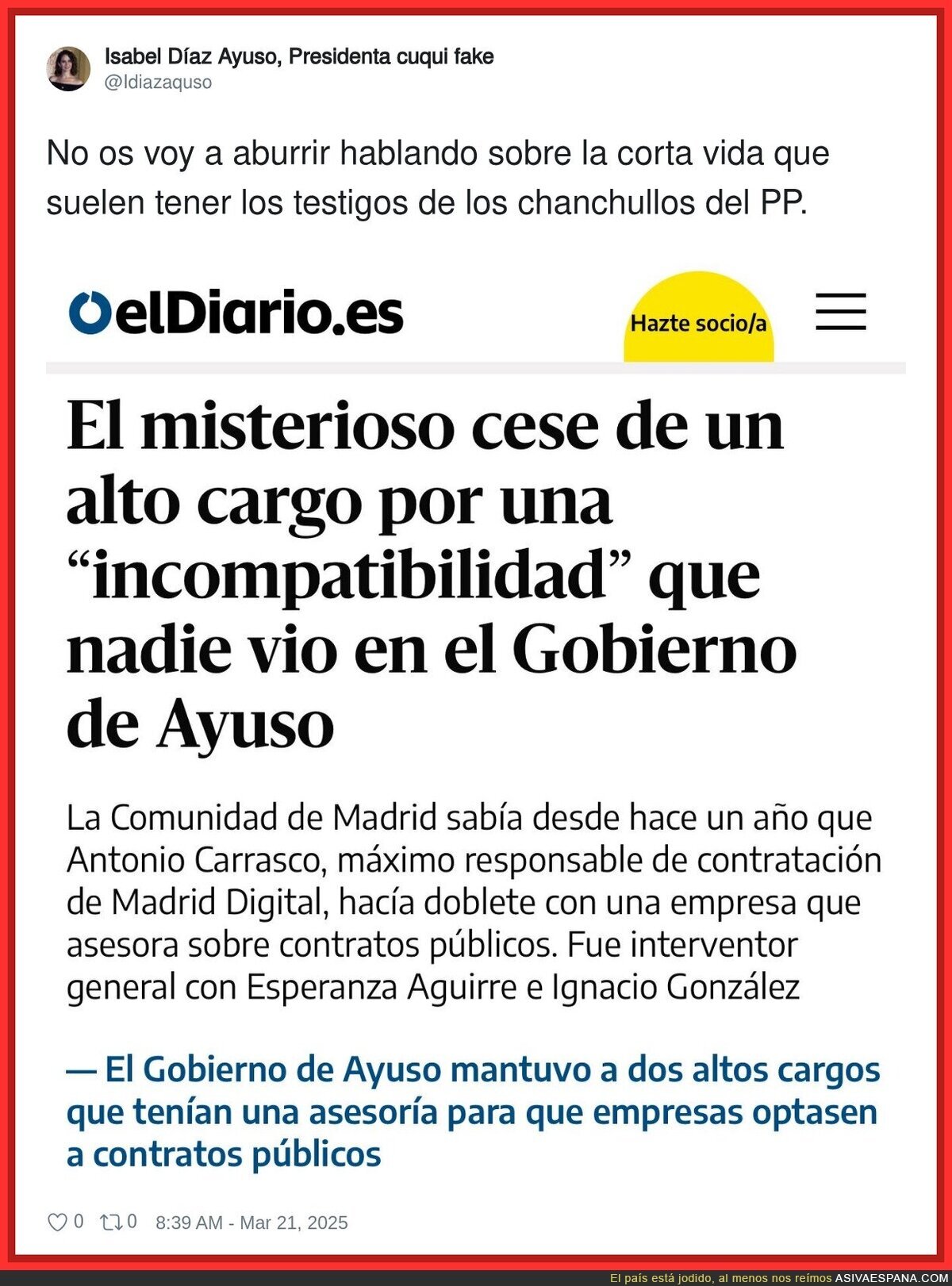 Lo típico de gente del PP que desaparece del día a la mañana