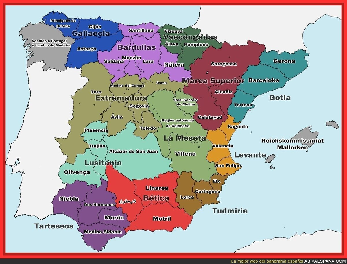 He aquí forma perfecta de dividir España y organizar sus provincias