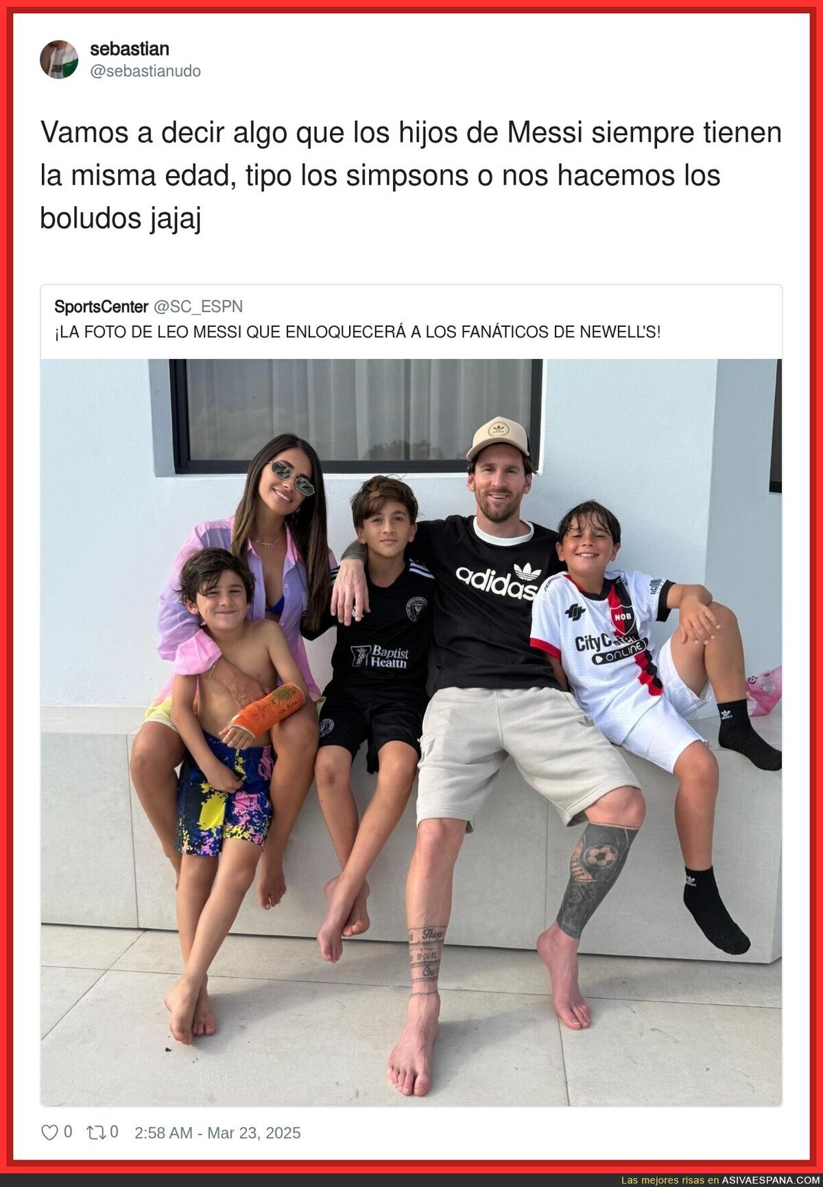 Los hijos de Messi no crecen