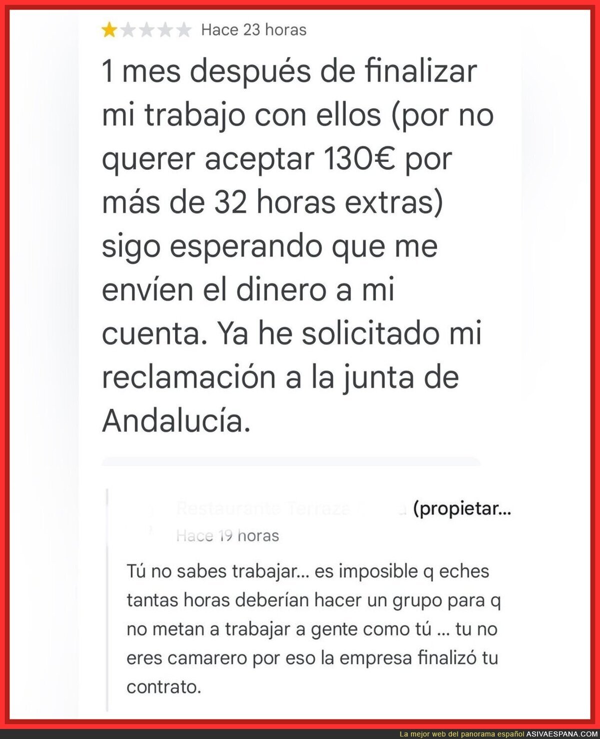 Reseña de ex trabajador